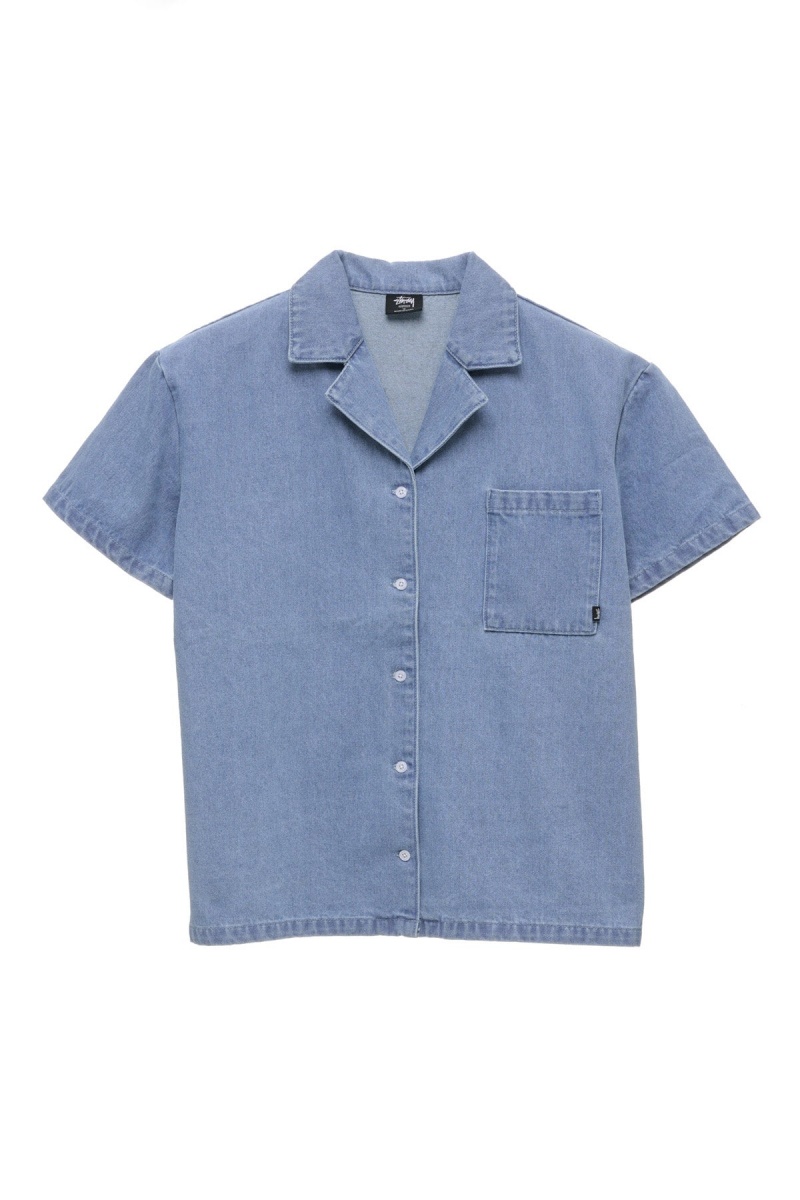 Shorts & Pants Stüssy Denim Os Shirt Bleu | ST21-V4-RS