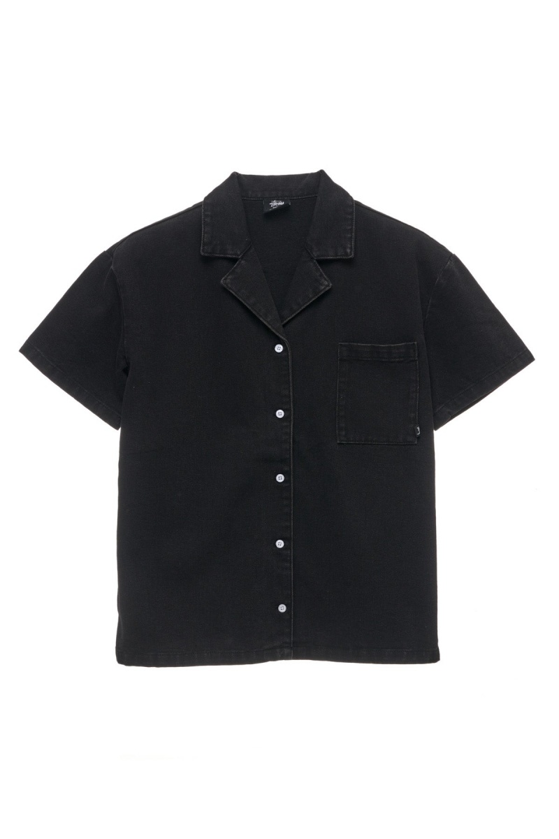 Shorts & Pants Stüssy Denim Os Shirt Noir | TE96-U3-RV