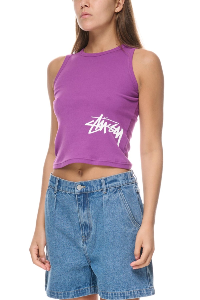 Singlets & Tanks Stüssy Mid Graffiti Tank Violette | EG03-I3-ZR