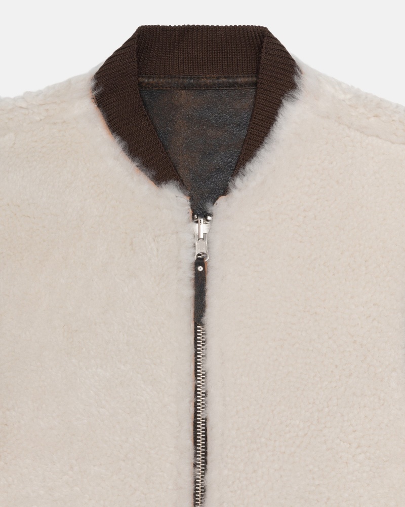 Sleeveless Outerwear Stüssy Reversible Shearling Workgear Vest Marron | CH18-H4-WL