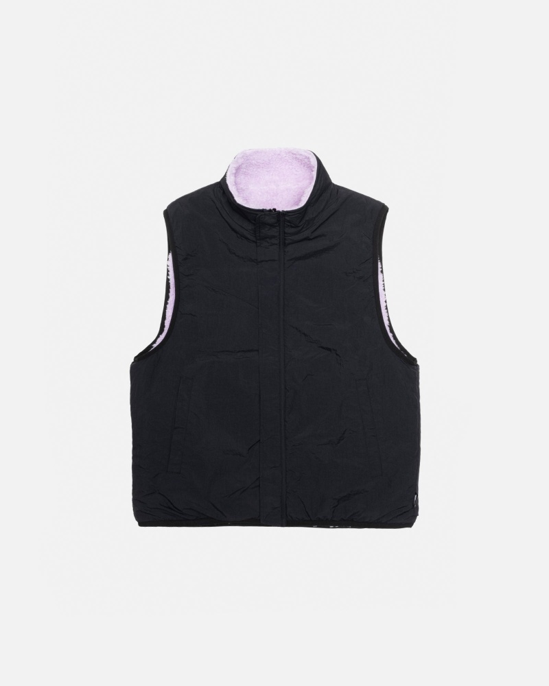 Sleeveless Sweatshirt Stüssy Sherpa Reversible Vest Lavande | TH37-H2-FU