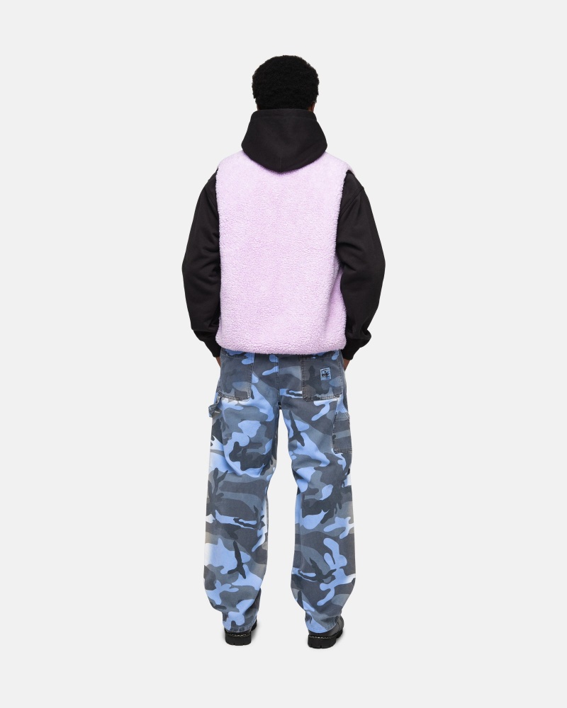 Sleeveless Sweatshirt Stüssy Sherpa Reversible Vest Lavande | TH37-H2-FU