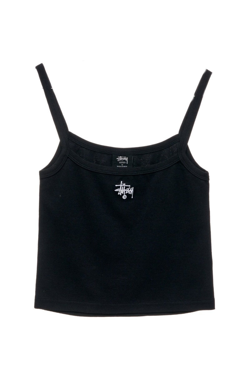 T-Shirts L/S Stüssy Graffiti Rib Singlet Noir | YP87-G5-HD