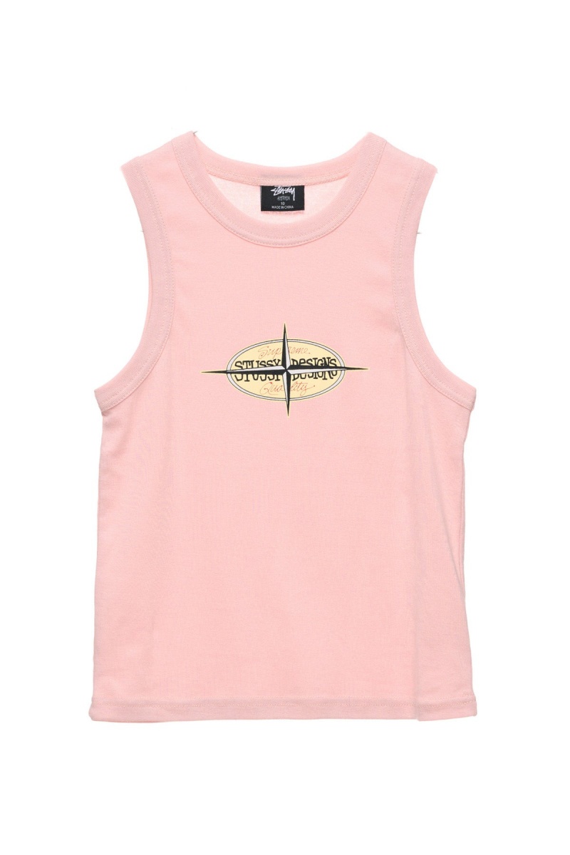 T-Shirts L/S Stüssy Points Rib Tank Rose | TW03-D1-HQ