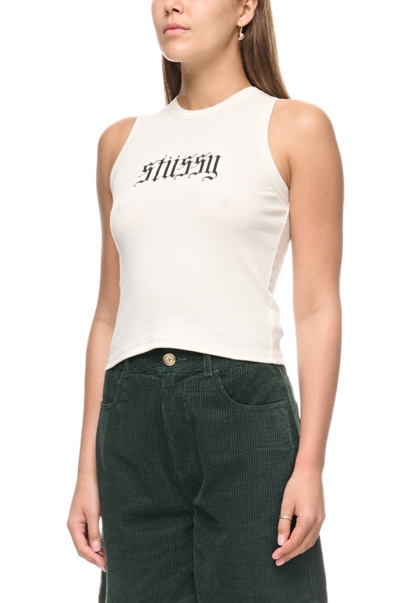 T-Shirts L/S Stüssy Stussy Rib Tank Blanche | CB87-K3-BY