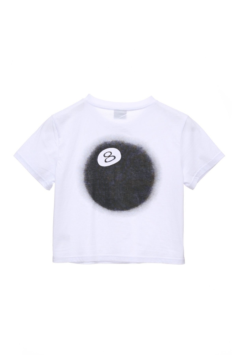 Tees Stüssy 8 Ball Fade Slim Tee Blanche | UF37-Y6-QU