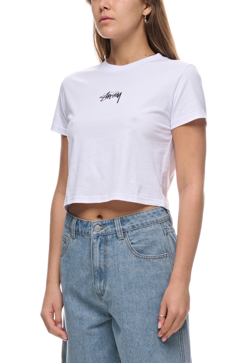 Tees Stüssy 8 Ball Fade Slim Tee Blanche | UF37-Y6-QU