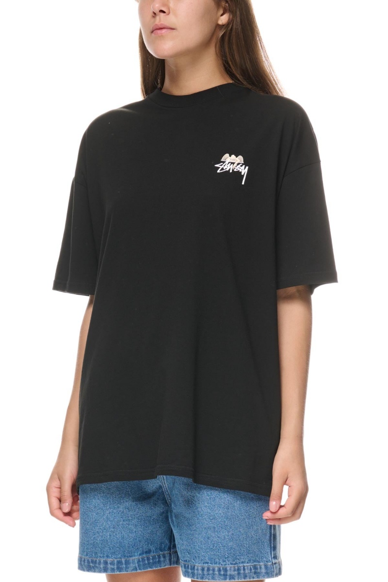 Tees Stüssy Angel Relaxed Tee Noir | FQ09-S9-UY