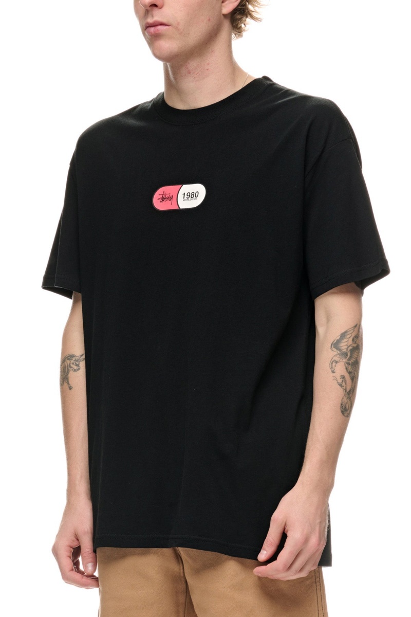 Tees Stüssy Capsule Ss Tee Noir | OO75-L2-FF