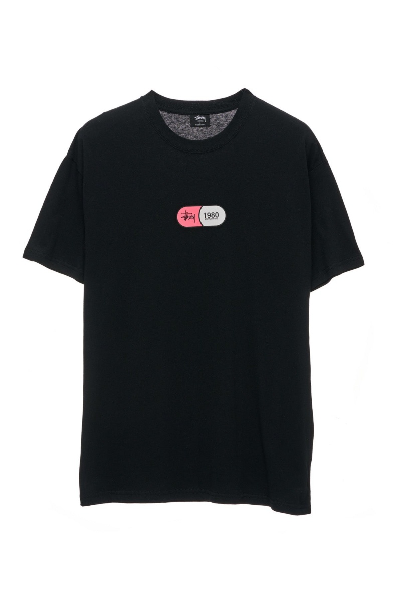 Tees Stüssy Capsule Ss Tee Noir | OO75-L2-FF