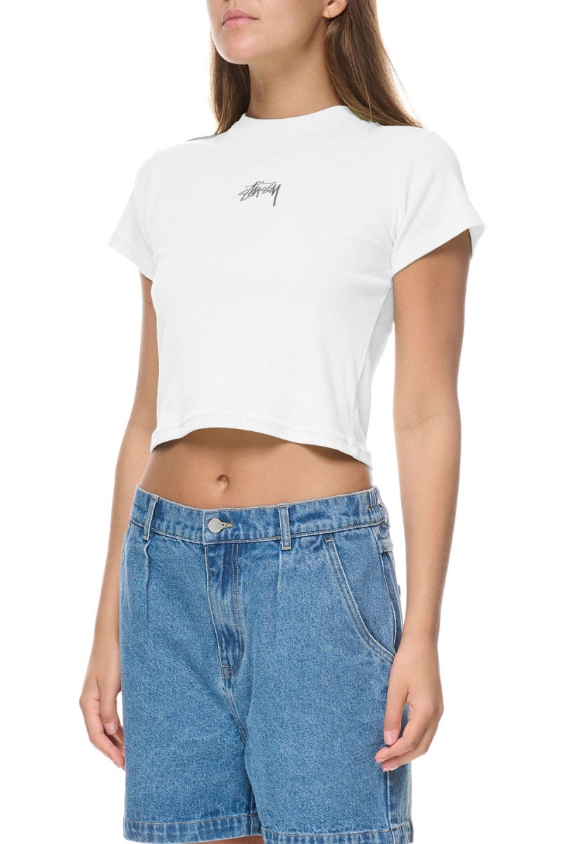 Tees Stüssy Graffiti Rib Tee Blanche | VS67-P6-YL