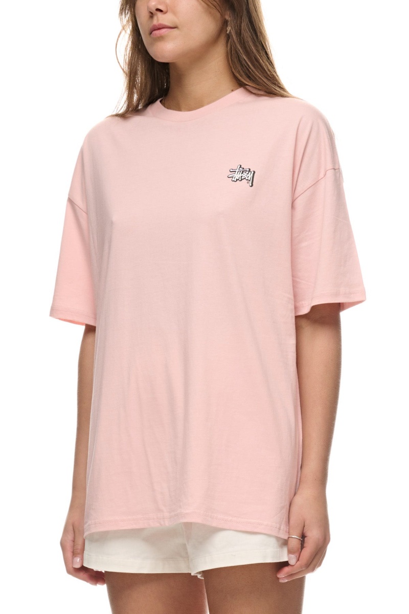 Tees Stüssy Offset Graffiti Relaxed Tee Rose | FU24-M7-KH