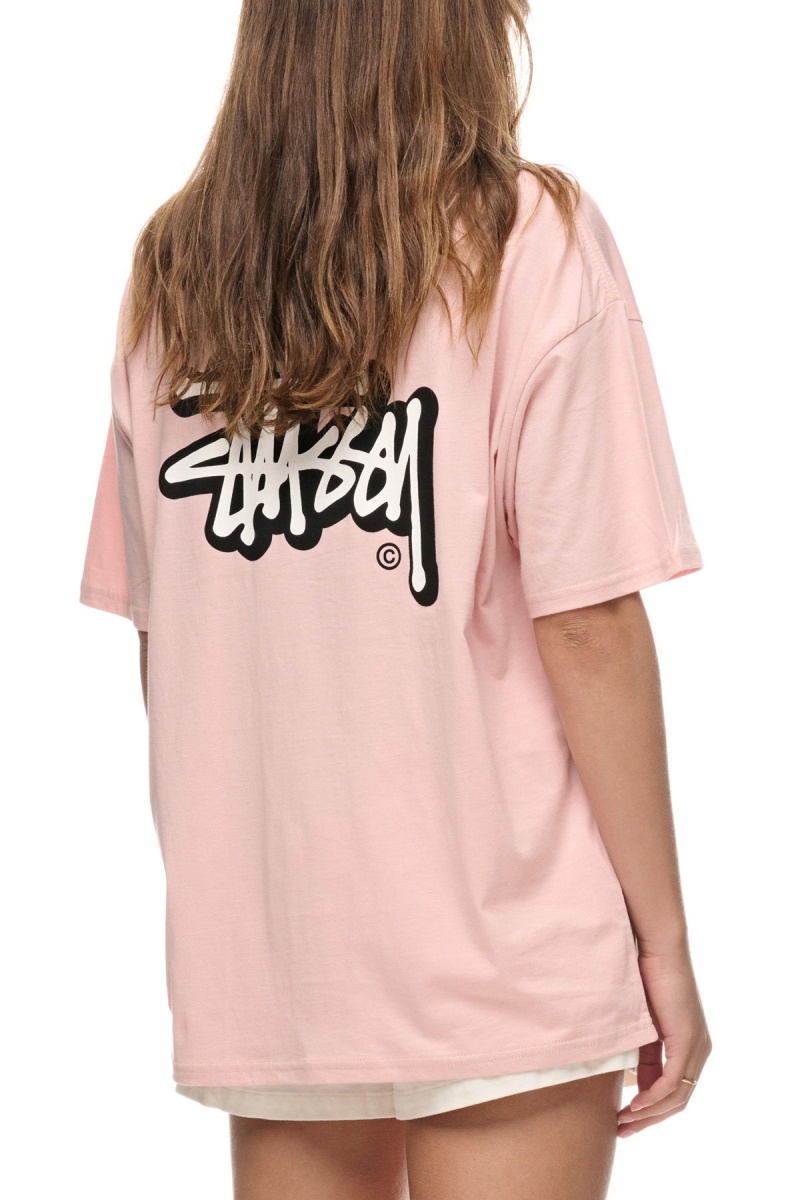 Tees Stüssy Offset Graffiti Relaxed Tee Rose | FU24-M7-KH