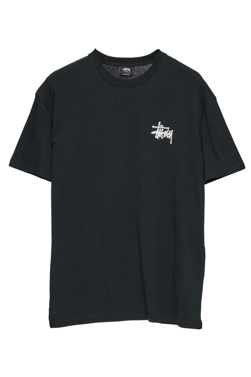 Tees Stüssy Solid Offset Graffiti Ss Tee Noir | PP50-Y8-SS