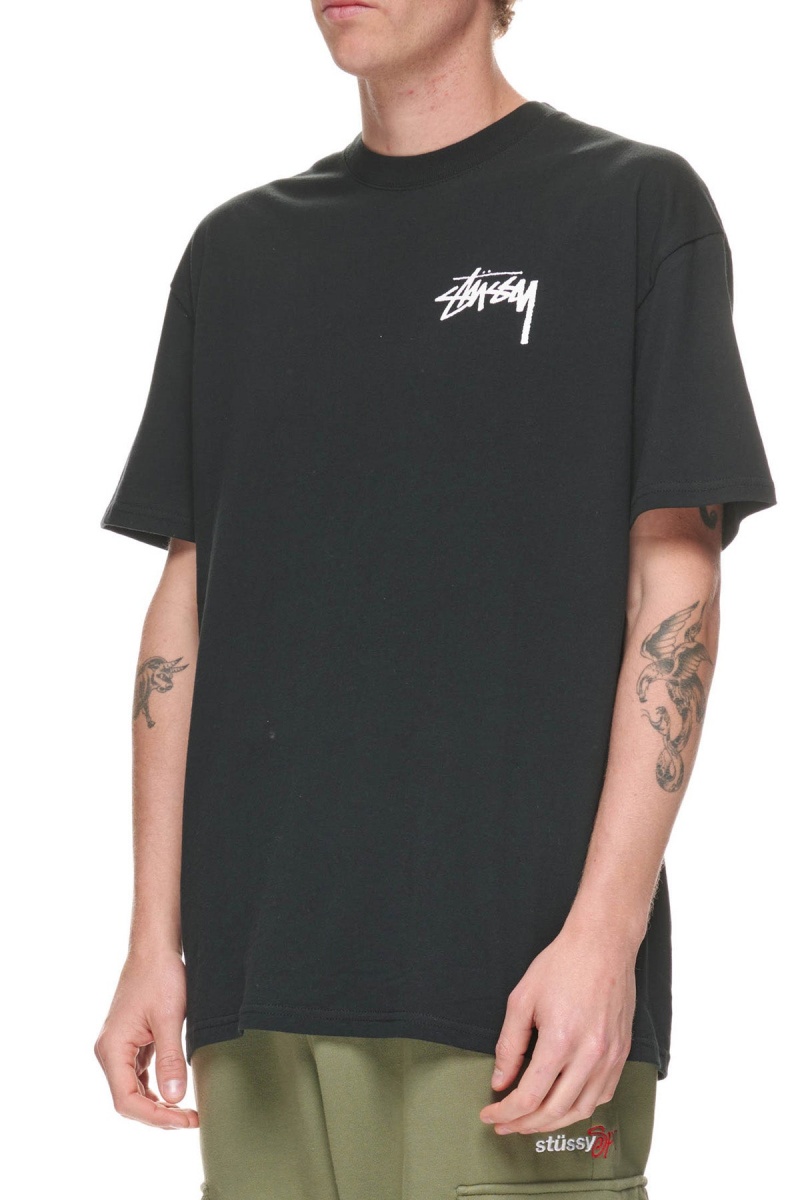 Tees Stüssy Solid Offset Graffiti Ss Tee Noir | PP50-Y8-SS