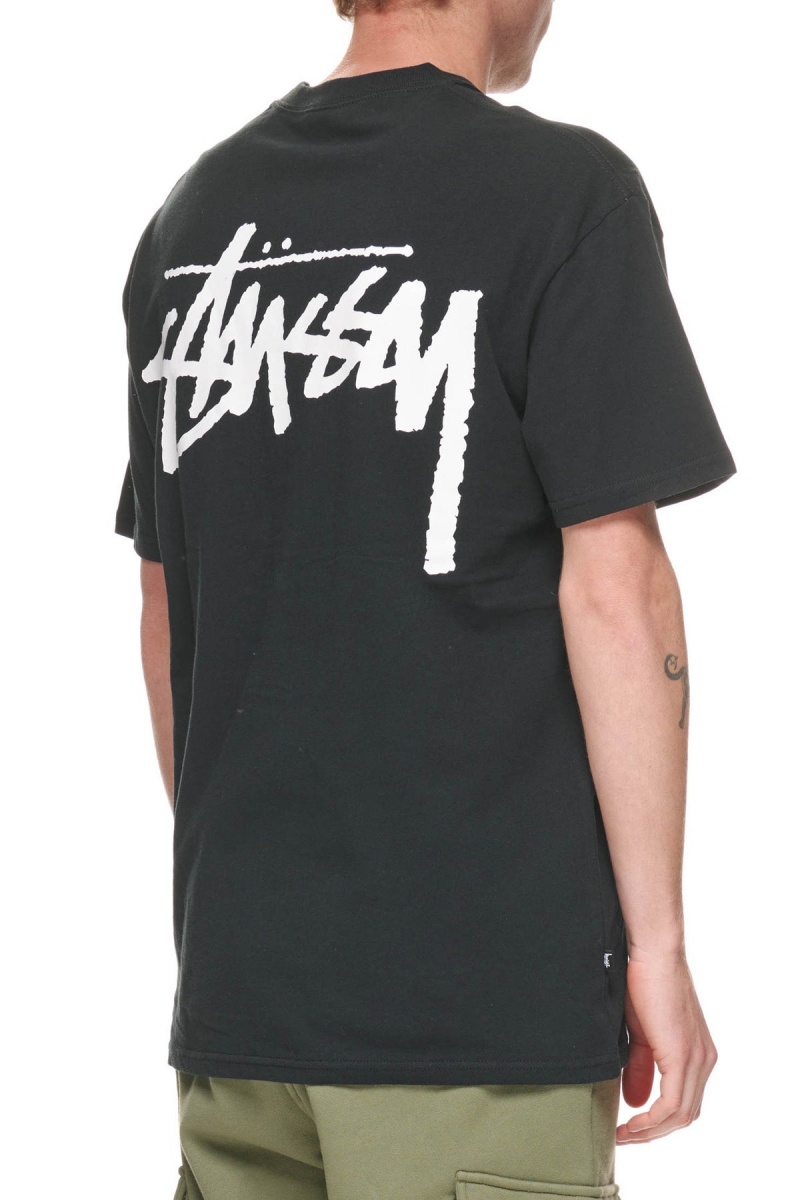 Tees Stüssy Solid Offset Graffiti Ss Tee Noir | PP50-Y8-SS