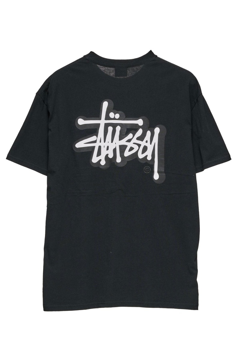 Tees Stüssy Solid Offset Graffiti Ss Tee Noir | PP50-Y8-SS