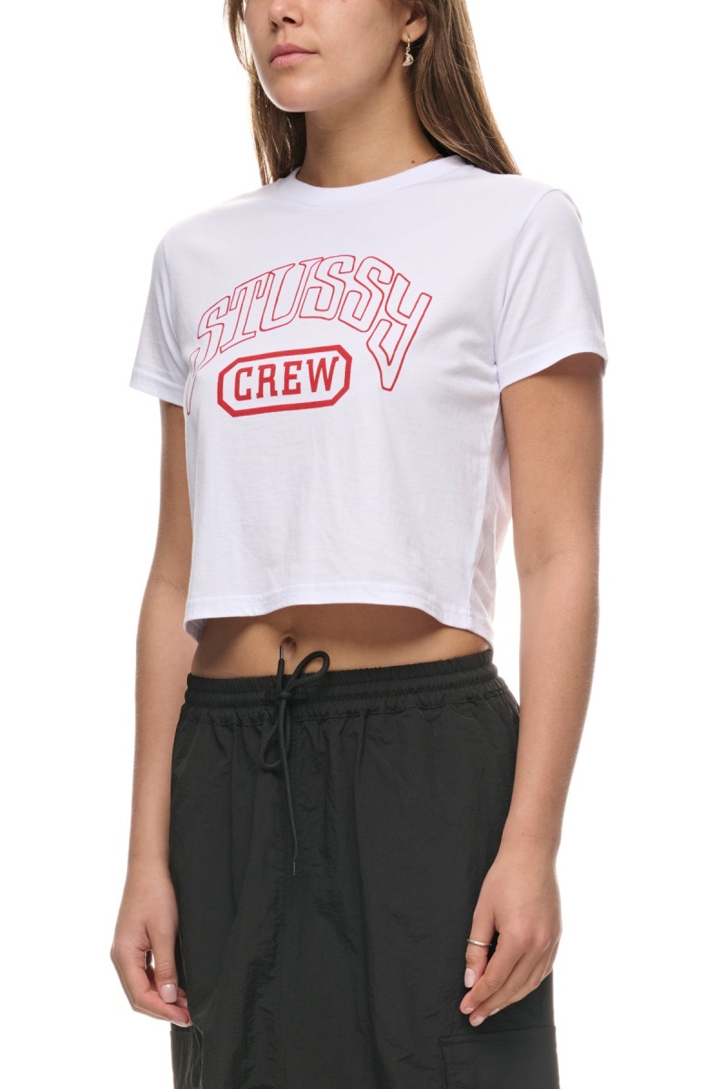 Tees Stüssy Stussy Crew Slim Tee Blanche | WP04-T6-BK