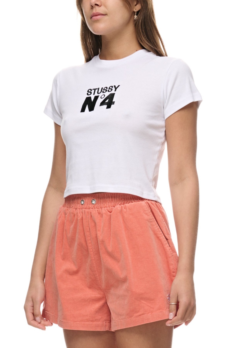 Tees Stüssy Stussy No4 Rib Tee Blanche | RM63-B3-HU