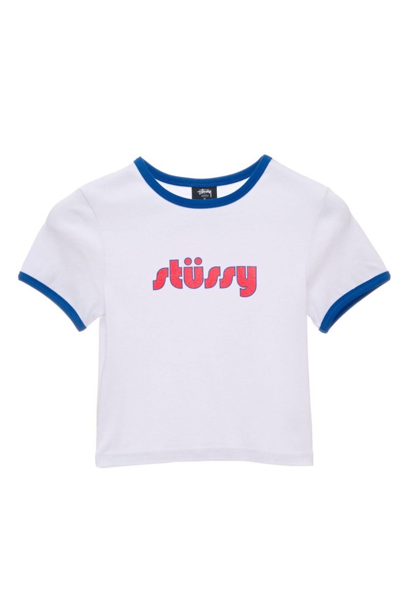 Tees Stüssy Stussy Ringer Tee White/ Ultramarine | LI70-Y4-XZ