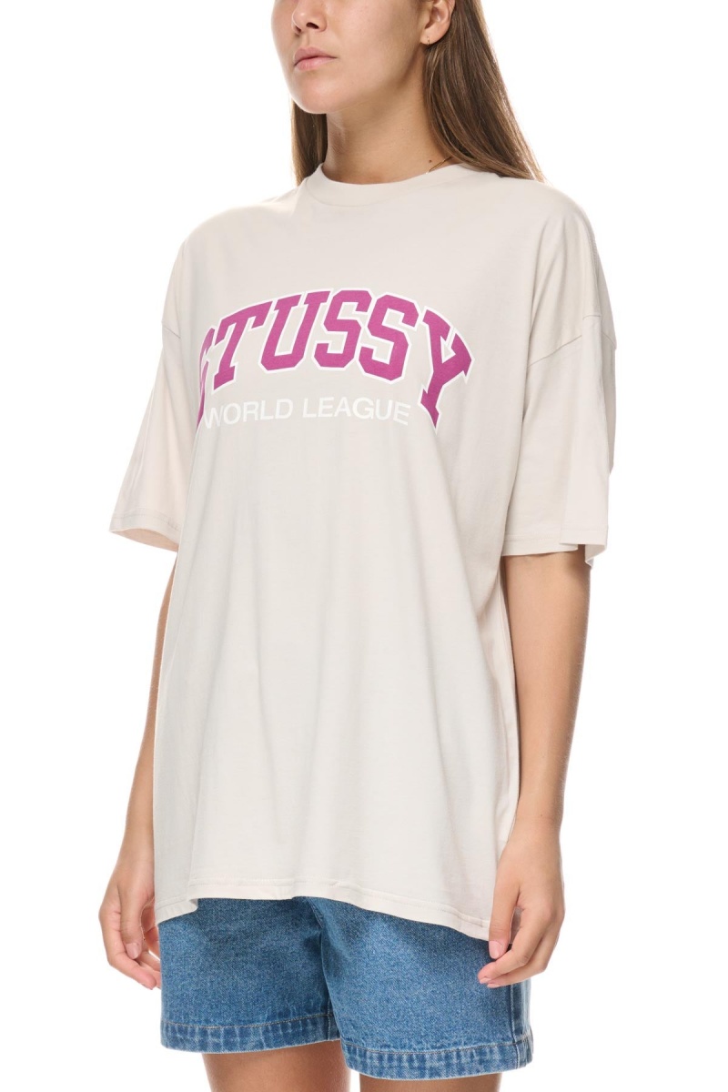 Tees Stüssy World League Relaxed Tee Blanche Sable | ZK91-G2-KV