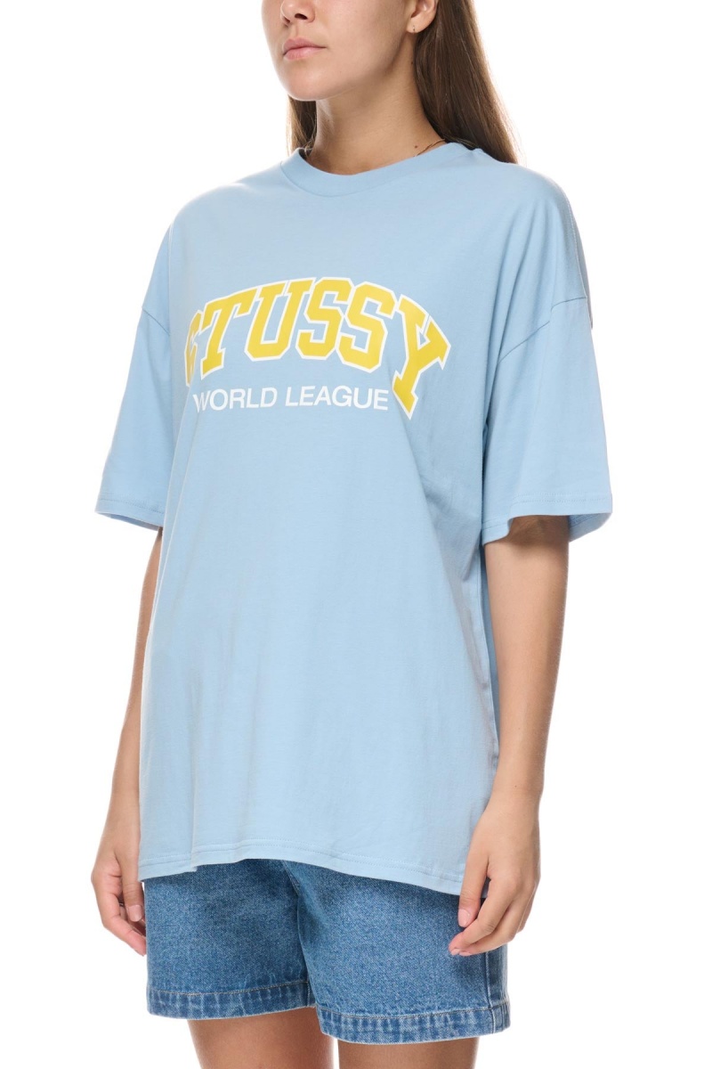 Tees Stüssy World League Relaxed Tee Bleu | MM67-U6-ZP