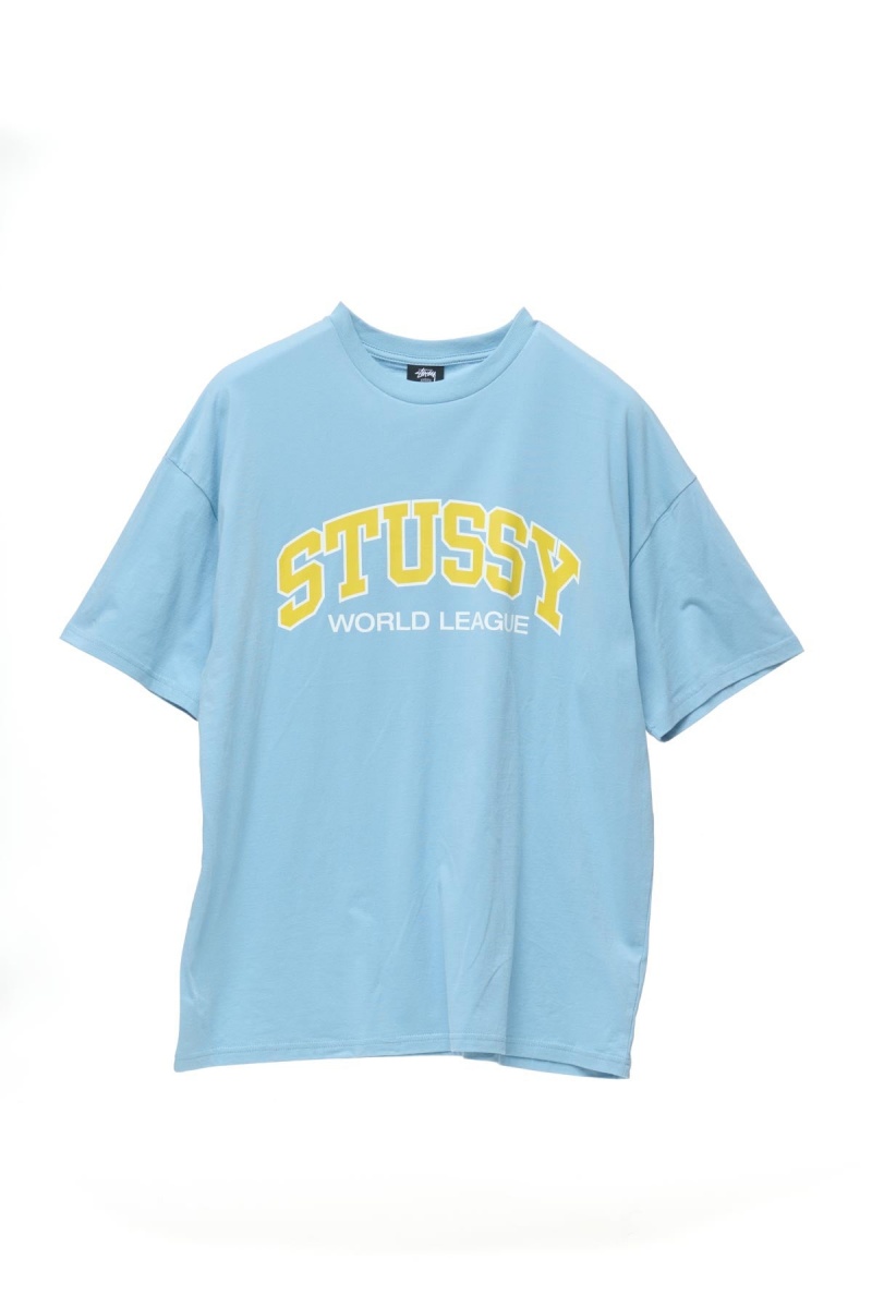 Tees Stüssy World League Relaxed Tee Bleu | MM67-U6-ZP