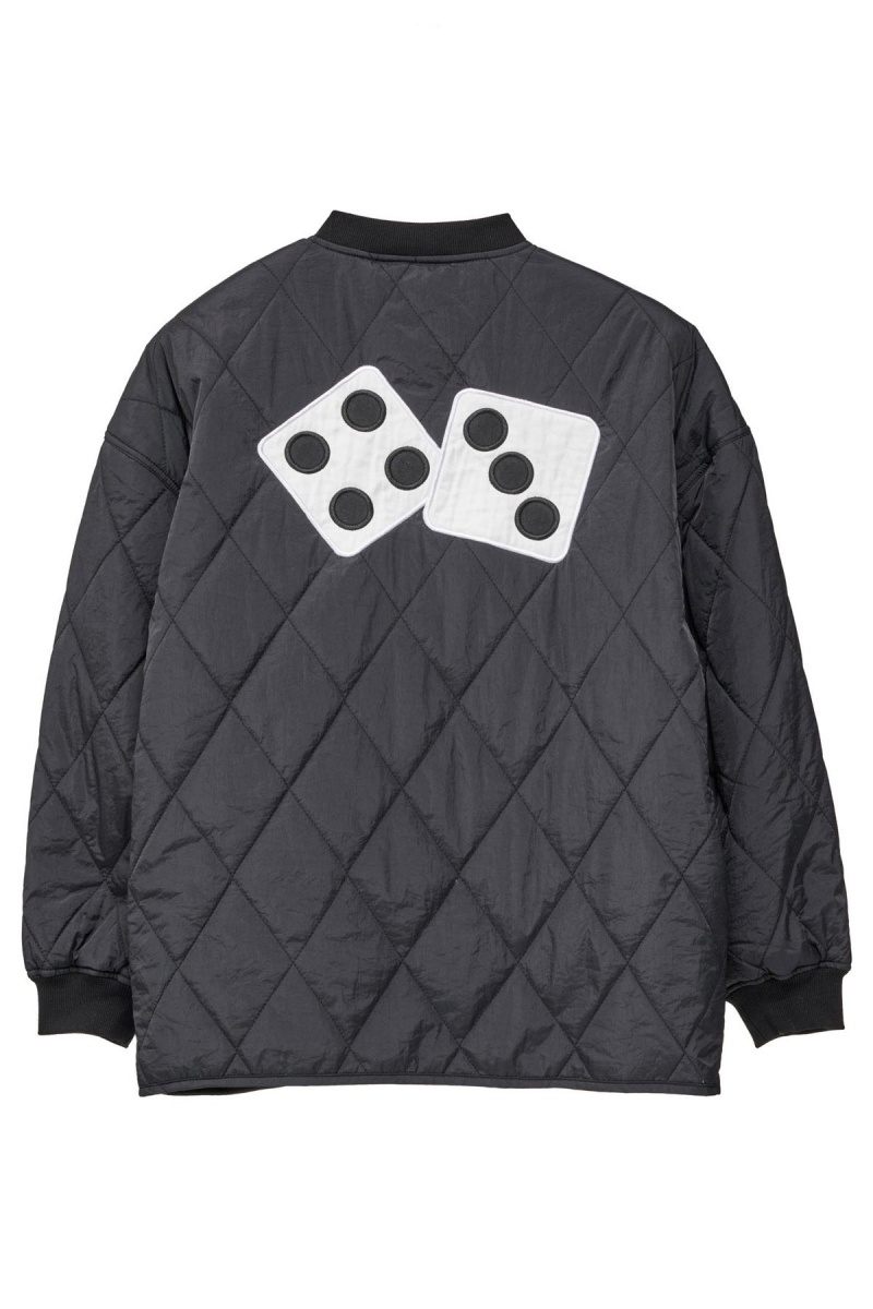 Vestes Stüssy Dice Matelassé Jacket Noir | TD00-J3-ZG