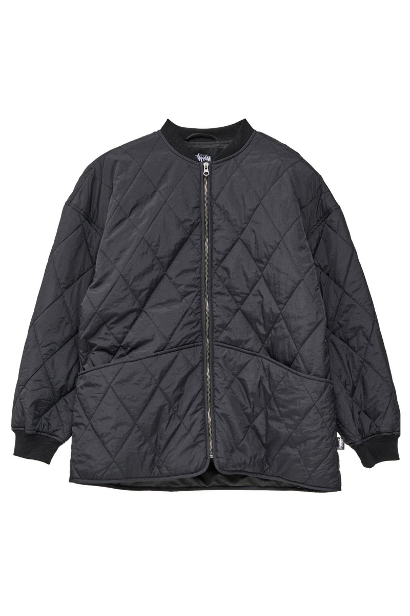 Vestes Stüssy Dice Matelassé Jacket Noir | TD00-J3-ZG